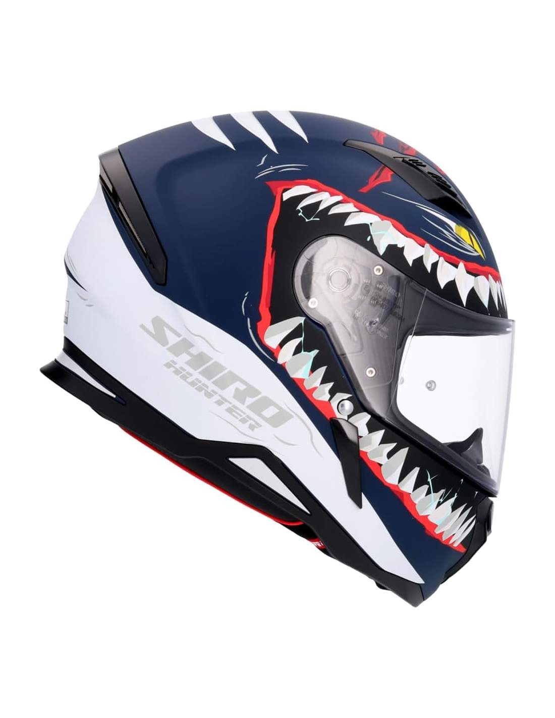 SHIRO HUNTER SHARK MOTO INTEGRAL CAPACETE AZUL ESCURO MATE