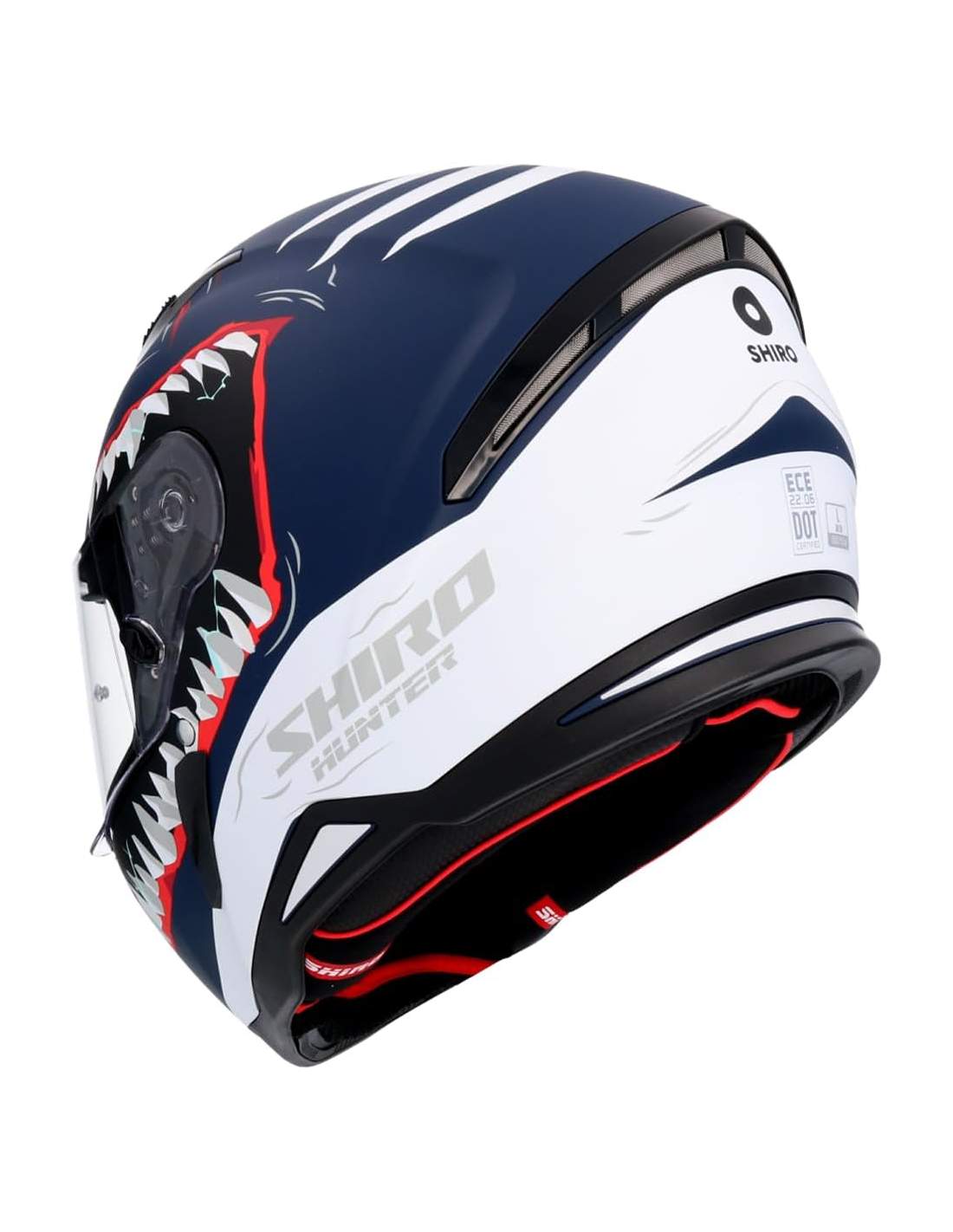 SHIRO HUNTER SHARK MOTO INTEGRAL CAPACETE AZUL ESCURO MATE