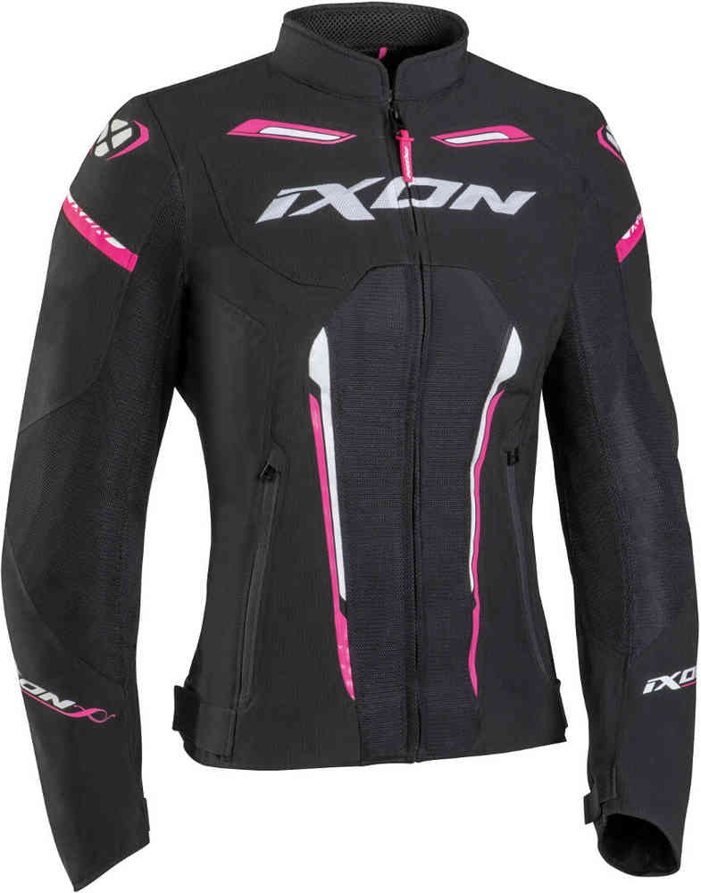 IXON STRIKER AIR LD Mujer Textil Moto Chaqueta Preto Blanco Fushia – 1 – Maximomoto PT