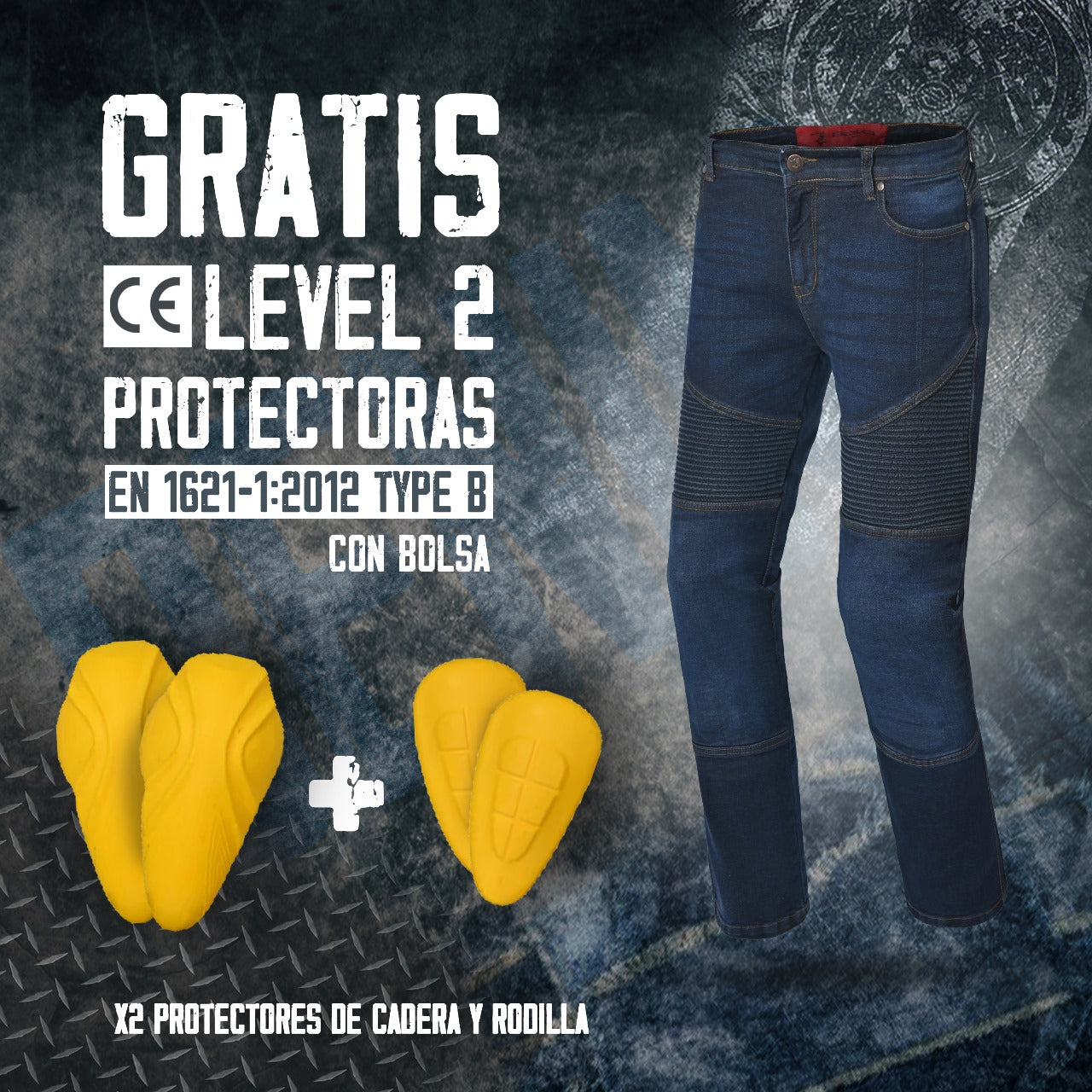 BELA URBAN Denim Jeans CE Senhora Moto Calcas Azul