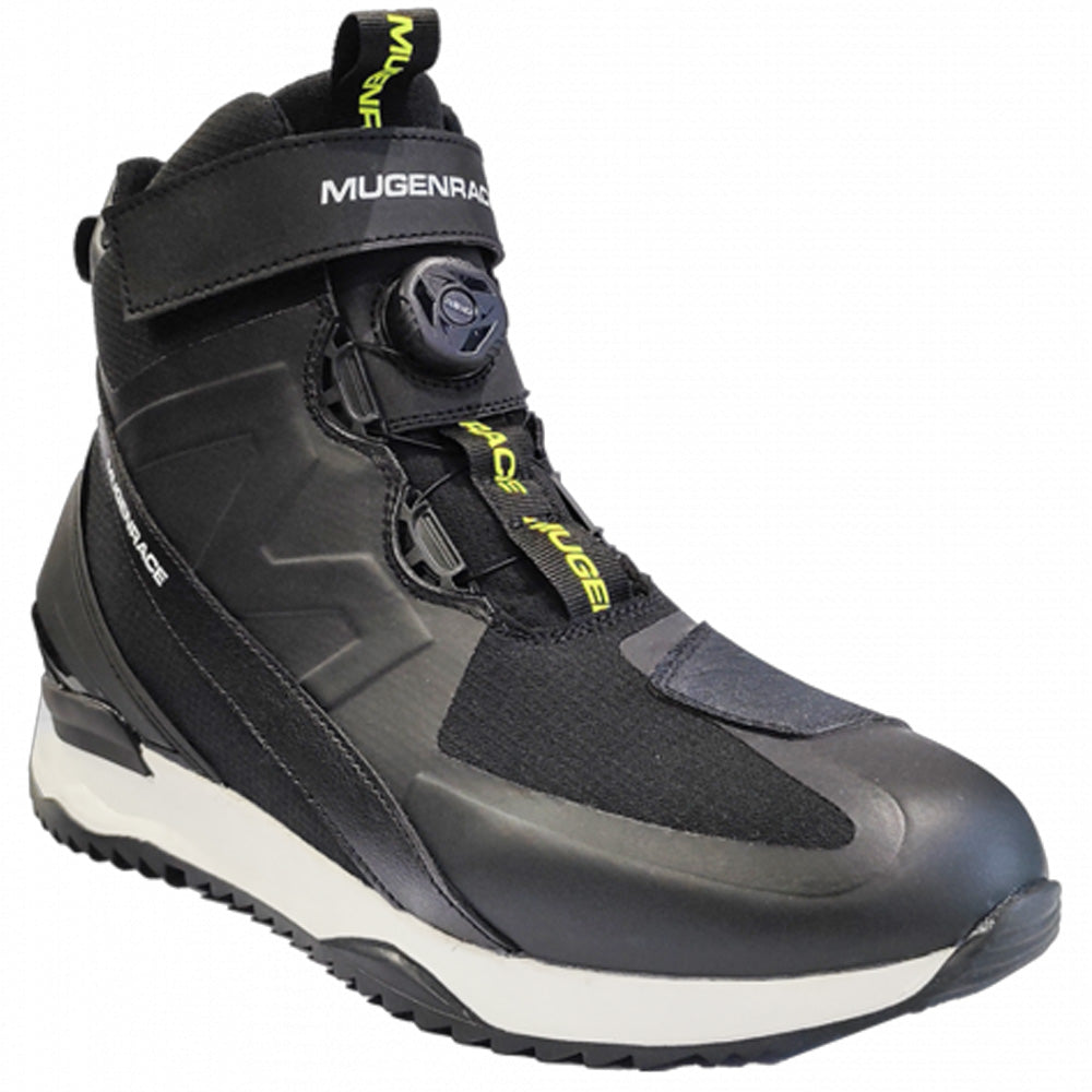 MUGENRACE BOT-MNR-2461 MOTOCICLISTA BOTAS PRETAS AMARELO FLUORESCENTE