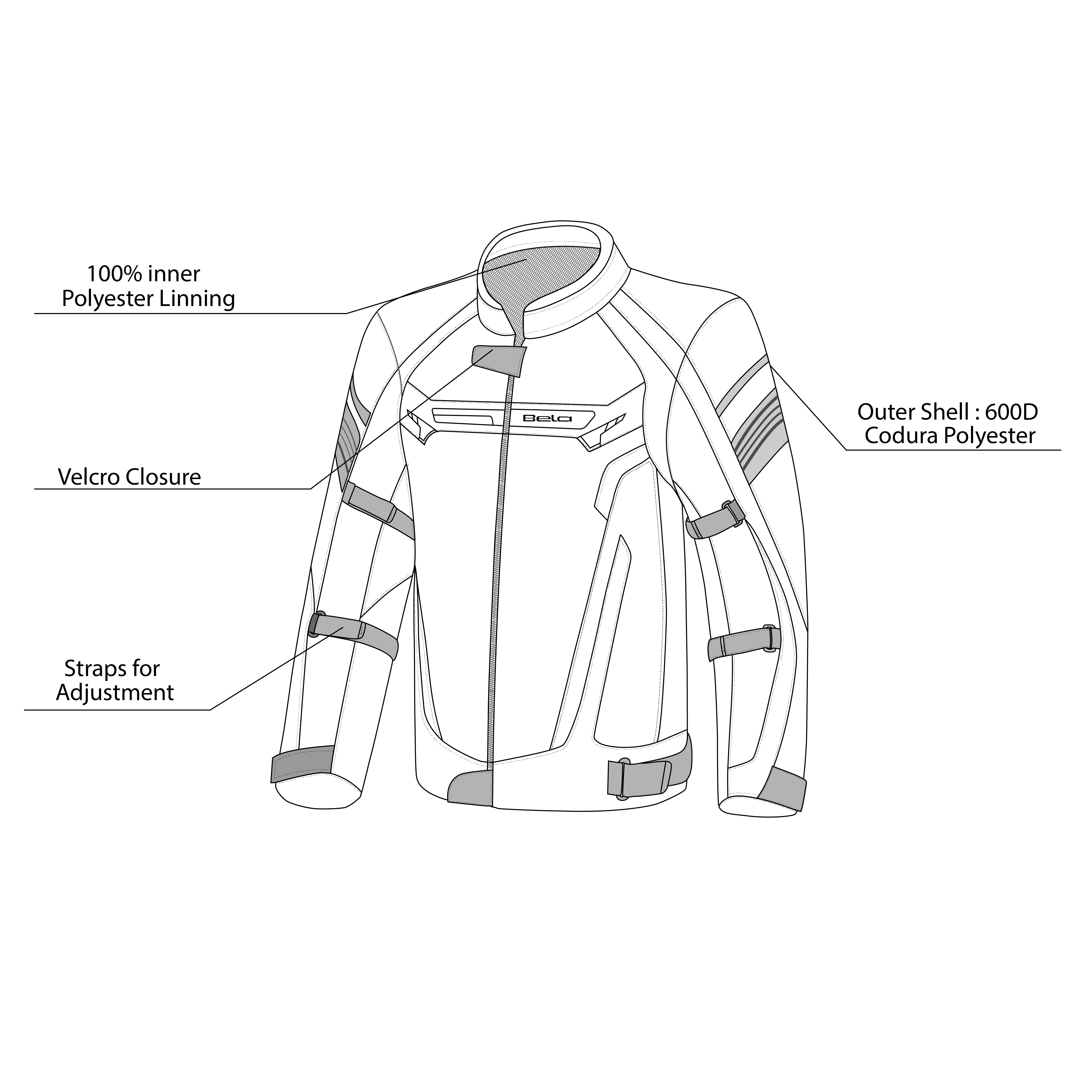 BELA HIGHLAND Moto Homem Casacos Preto Cinza Flourocent – 14 – Maximomoto PT