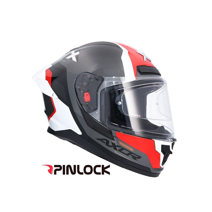 AXOR SABER SPARK Moto Integral Capacete Preto Vermelho