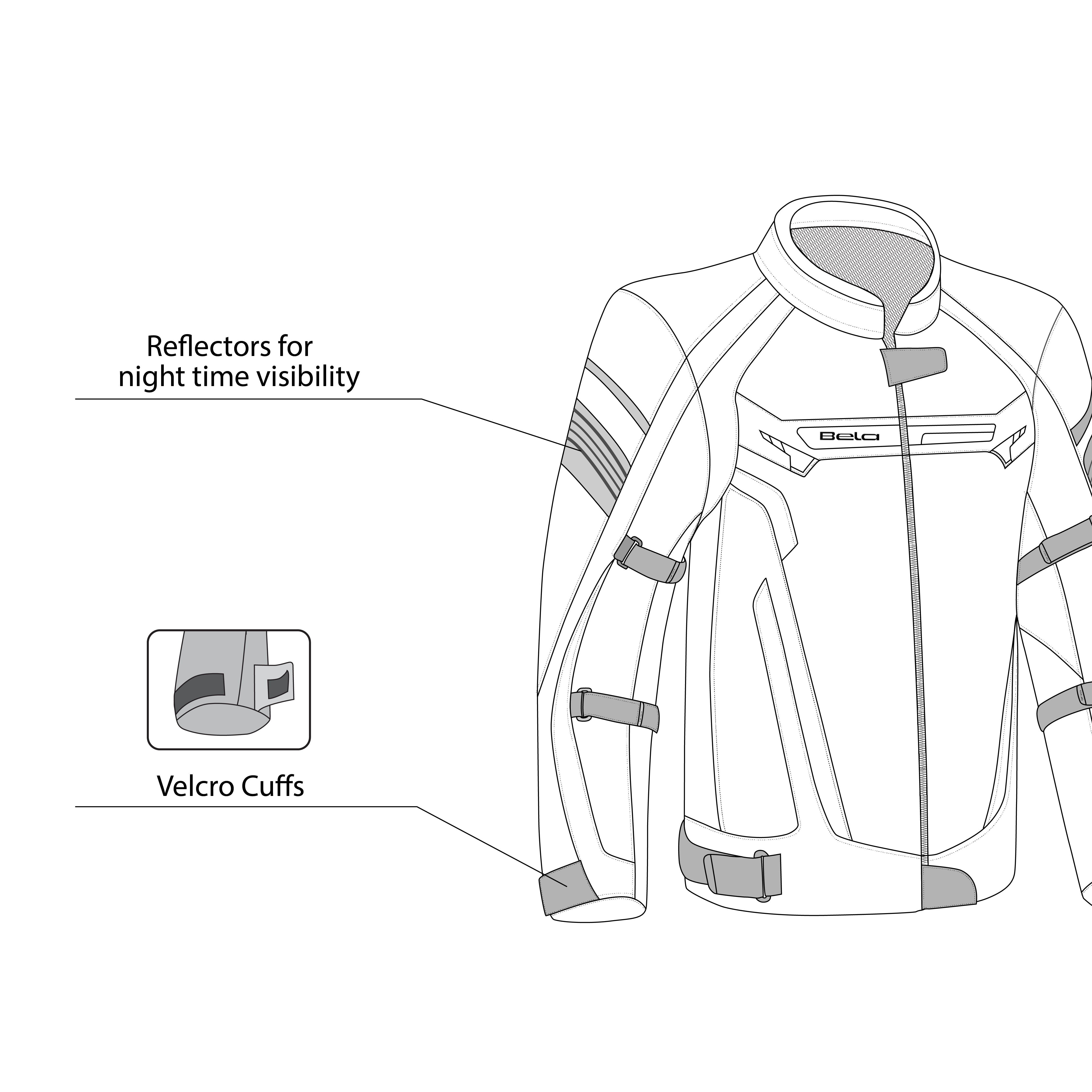 BELA HIGHLAND Moto Homem Casacos Preto Cinza Flourocent – 16 – Maximomoto PT