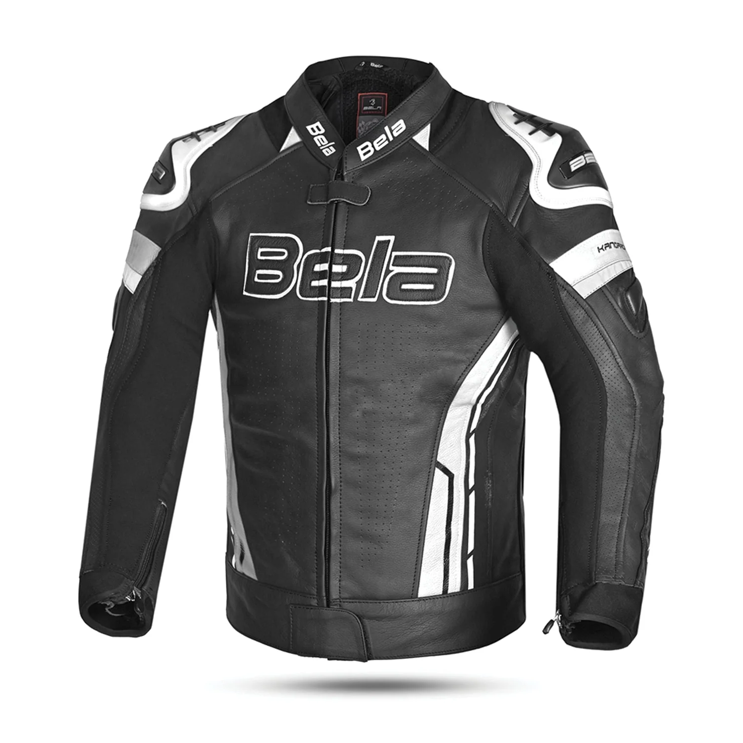 BELA Rocket Men's Motorcycle Leather Jackets Black White – 1 – Maximomoto PT