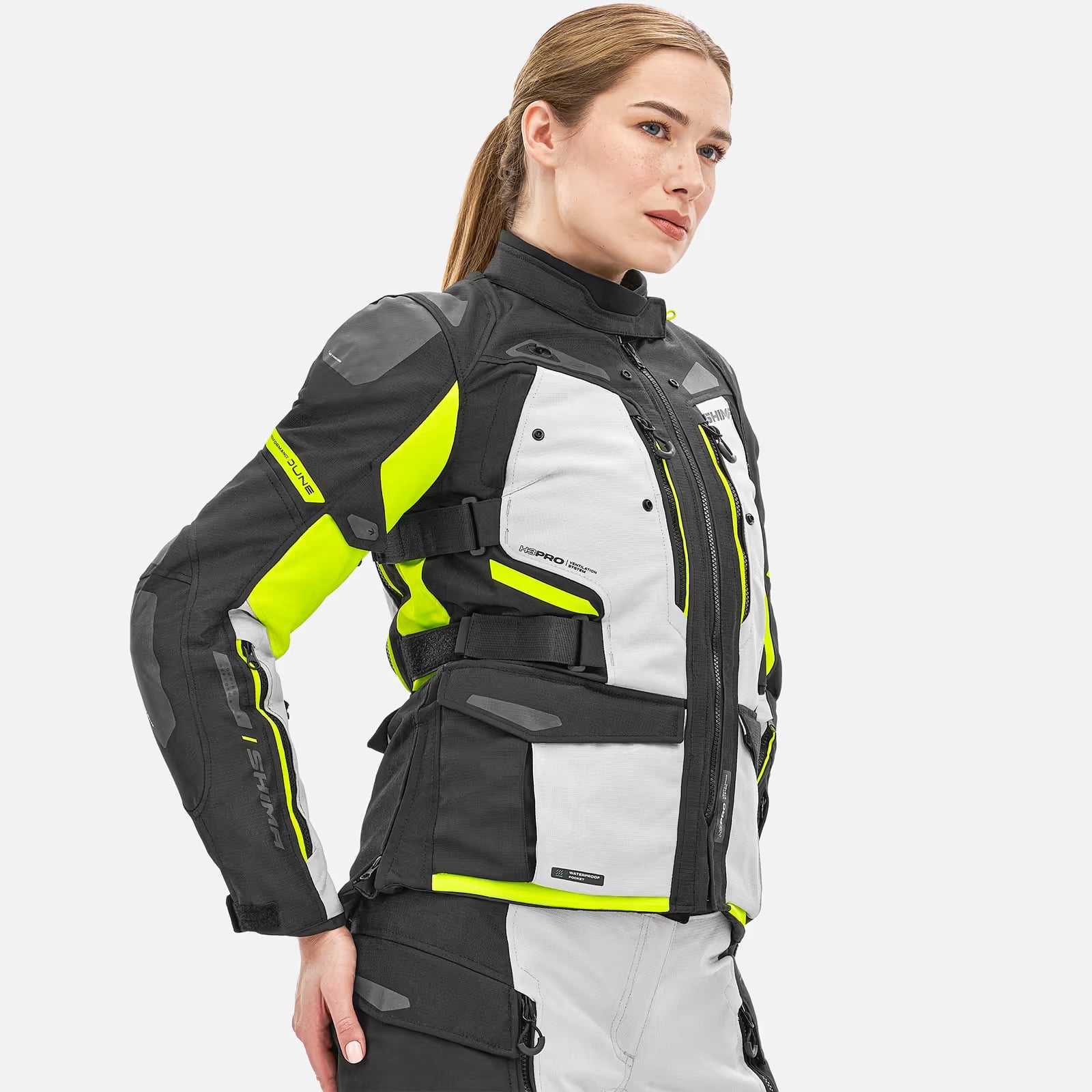 SHIMA DUNE SENHORA CASACOS TEXTIL DE MOTO PRETO AMARILLO FLOU – 4 – Maximomoto PT