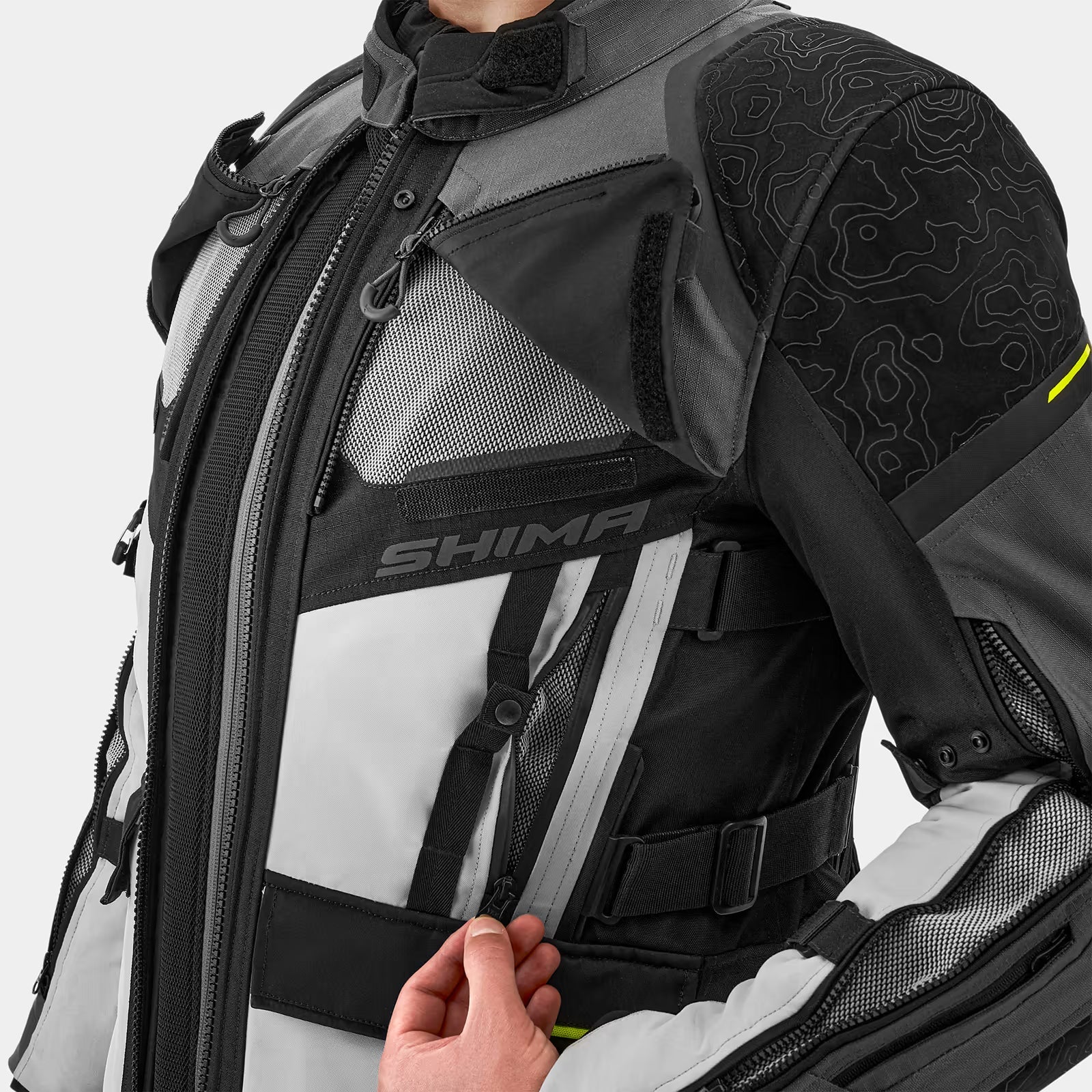 SHIMA TRACKER HOMBRE DE MOTO DE TURISMO CHAQUETA GRIS CLARO – 7 – Maximomoto PT