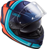 LS2 FF800 STORM SLANT MATT BLUE FL.ORANGE