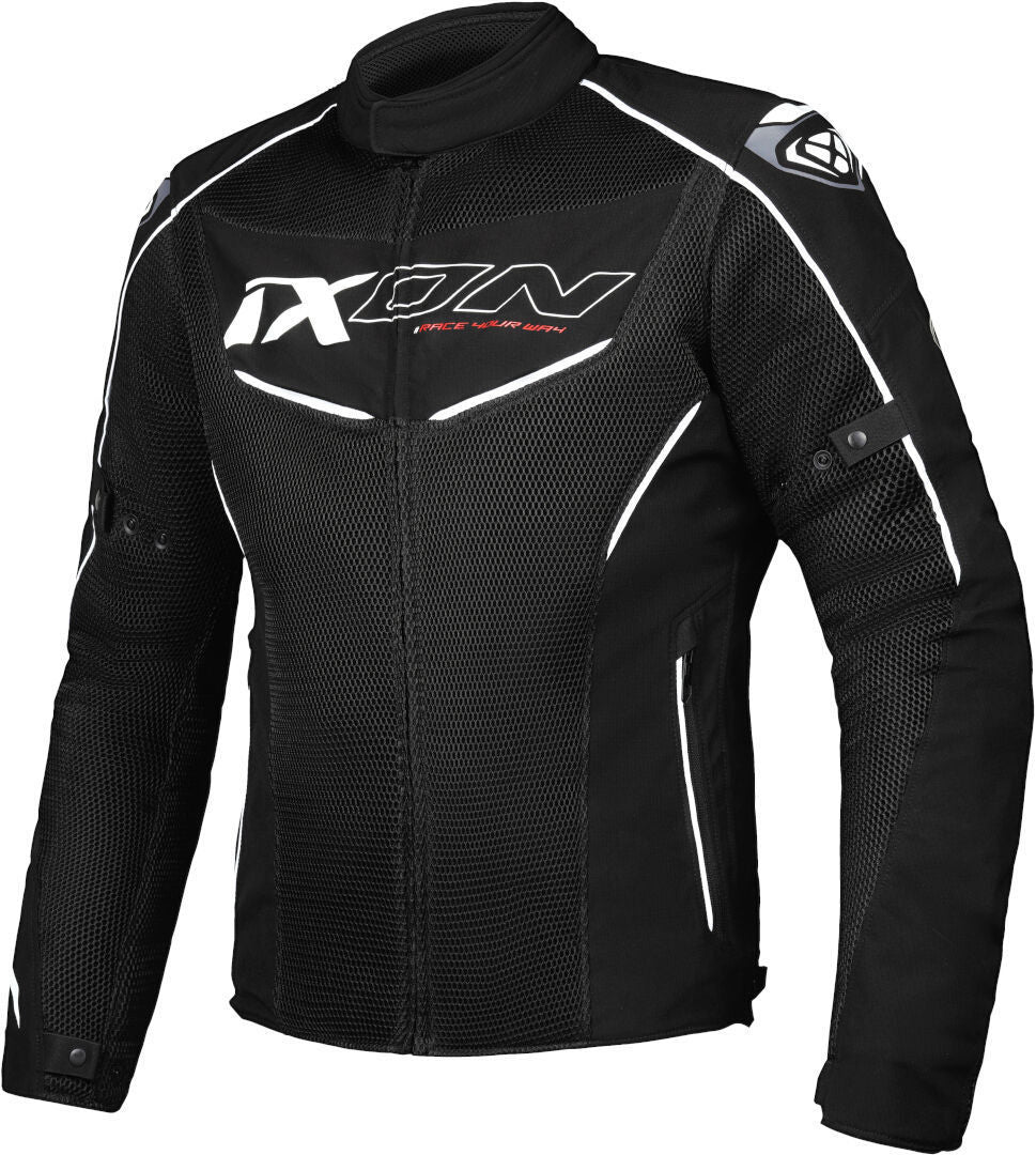 IXON FLICKER Moto Textil Hombre Chaqueta Blanco Negro – 1 – Maximomoto PT