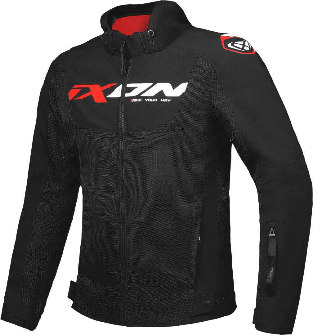 IXON FIERCE Moto Textil Hombre Jacket Black White Red – 1 – Maximomoto PT