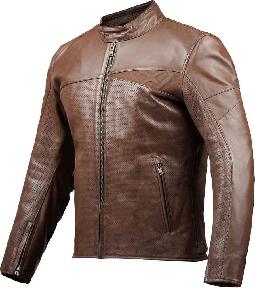 IXON CRANKY AIR Hombre Moto Piel Chaqueta Marrón – 1 – Maximomoto PT