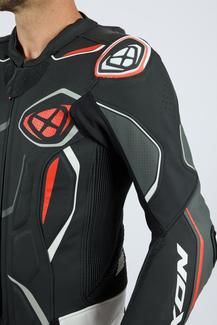 IXON DEMONIO 1 PC Moto Homem Couro Fatos Preto Branco Vermelho – 5 – Maximomoto PT