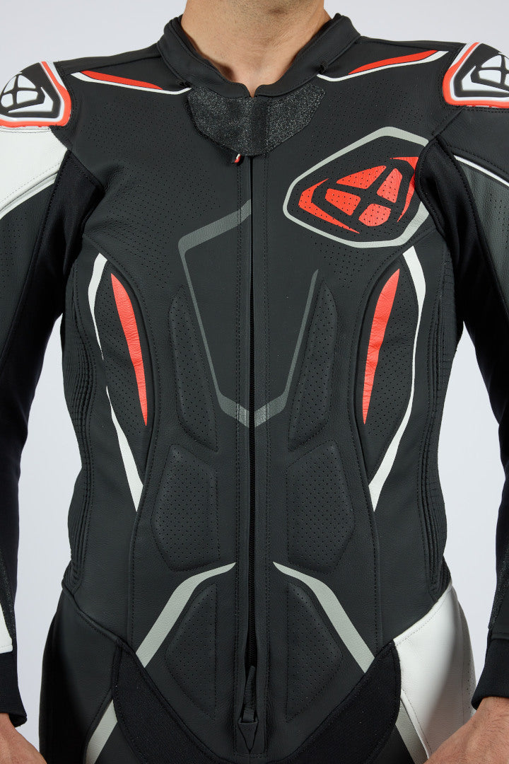 IXON DEMONIO 1 PC Moto Homem Couro Fatos Preto Branco Vermelho – 6 – Maximomoto PT