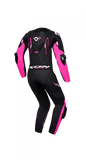 IXON VORTEX 3 DAMAS 1 PIEZA MOTO CARRERAS TRAJE DE CUERO NEGRO ROSA