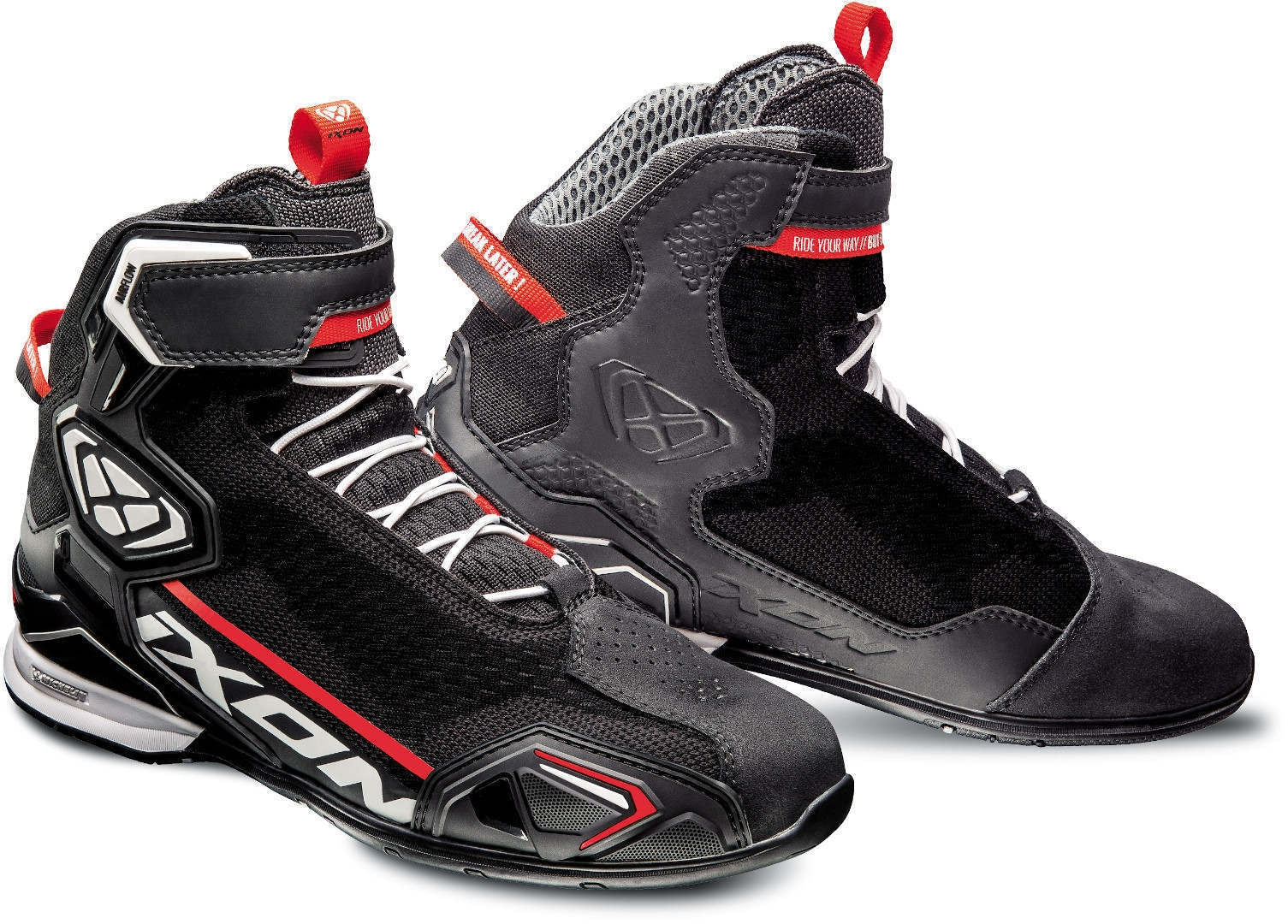 IXON- BULL KNIT BOOTS BLACK/WHITE/RED – 2 – Maximomoto PT