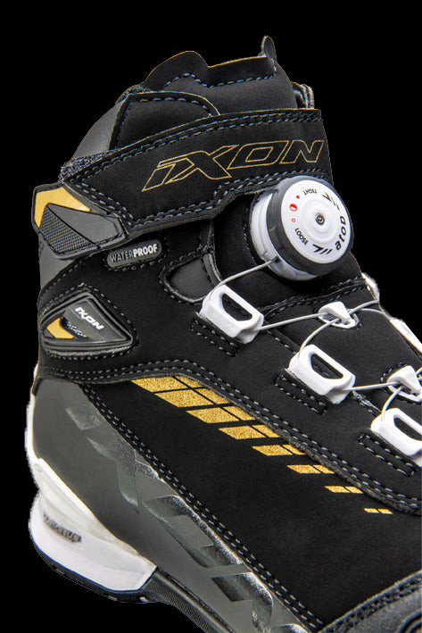 IXON- BULL WP LADY BOOTS BLACK/WHITE/GOLD – 6 – Maximomoto PT