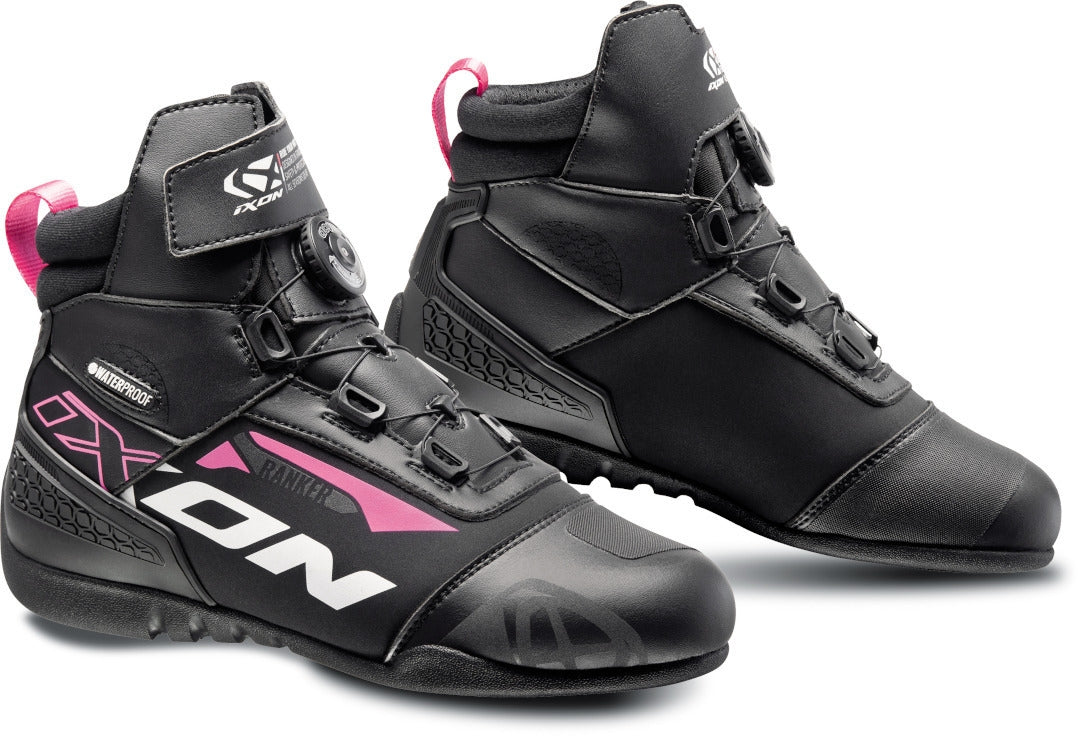 IXON- RANKER WP LADYBLACK/WHITE/FUSHIA BOOTS – 6 – Maximomoto PT