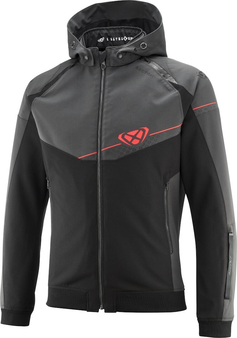 IXON SECTION Hombre Verano Moto Textil Chaqueta Negro/Antracita/Rojo – 1 – Maximomoto PT