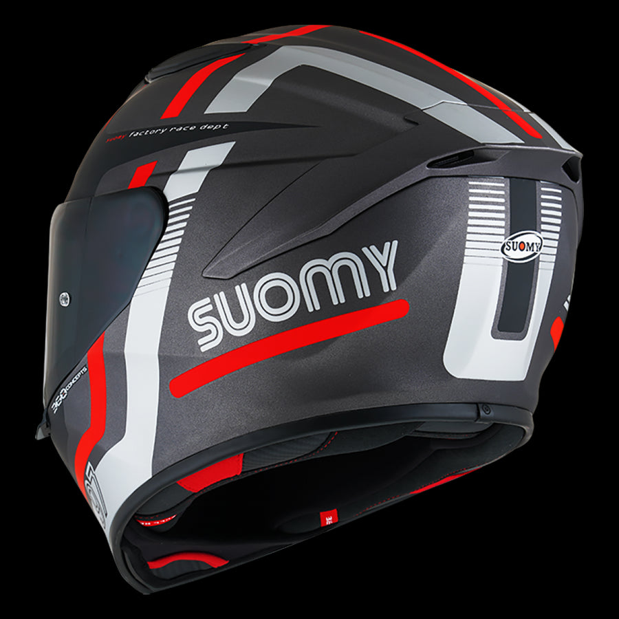 SUOMY-CASCOS TRACK-1 NINETY SEVEN MATT GUN METAL/RED E06 – 6 – Maximomoto PT