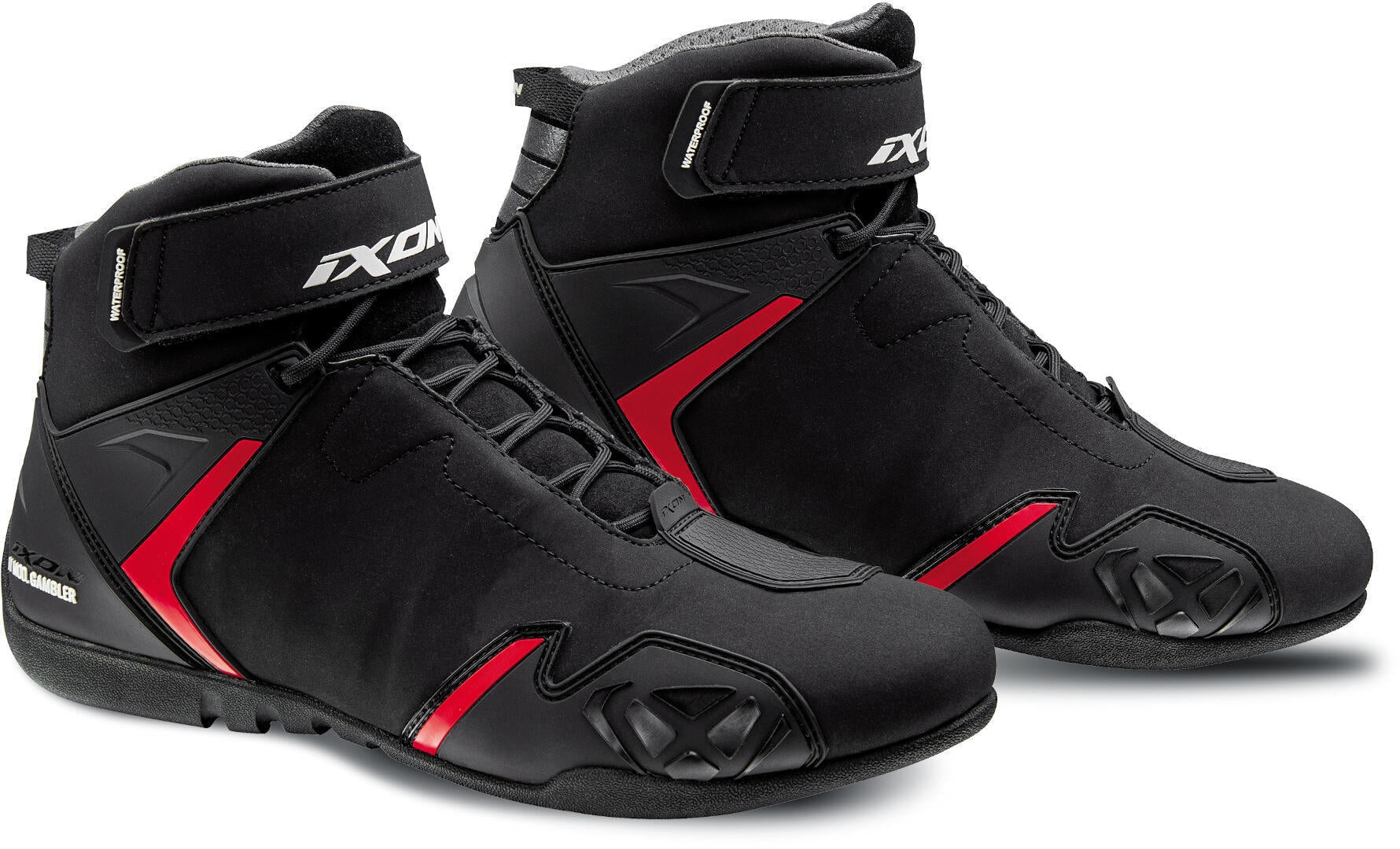 IXON- GAMBLER WP BOOTS BLACK/RED – 2 – Maximomoto PT