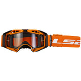 LS2- AURA GOGGLE BLACK HIV ORANGE WITH CLEAR VISOR