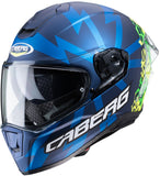 CABERG-Casco DRIFT EVO STORM MATT BLUE/YELLOW FLUO/GREEN FLUO