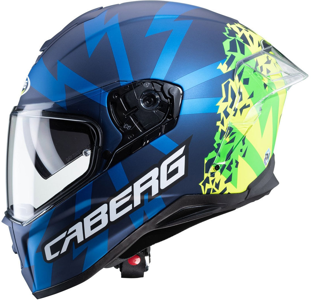 CABERG-Casco DRIFT EVO STORM MATT BLUE/YELLOW FLUO/GREEN FLUO