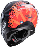 CABERG-Casco DRIFT EVO STORM MATT BLACK/RED FLUO/ORANGE FLUO