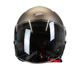 CASCO JET ZS-617 MATT BLACK SILVER-S