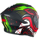 SMK STELLAR ANIMAL DECORADO MA234 Moto Integral Capacete MATE AMARILLO
