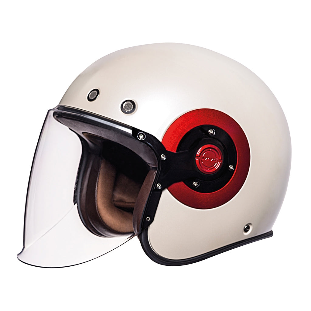 SMK RETRO JET MOTO CAPACETE BRANCO BRILLO (GL130)