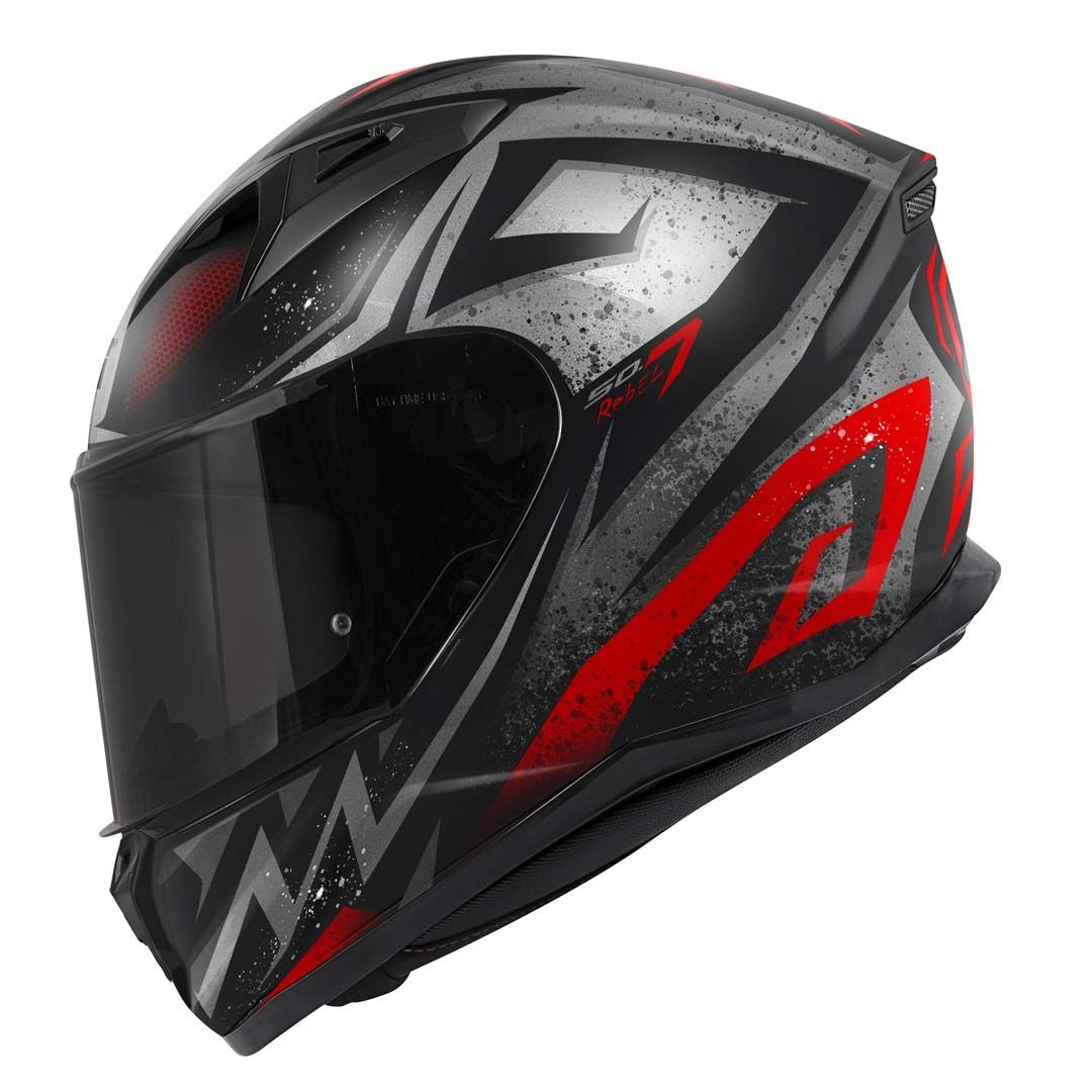 CASCO FULL 50.7 REBEL MATT BLACK RED