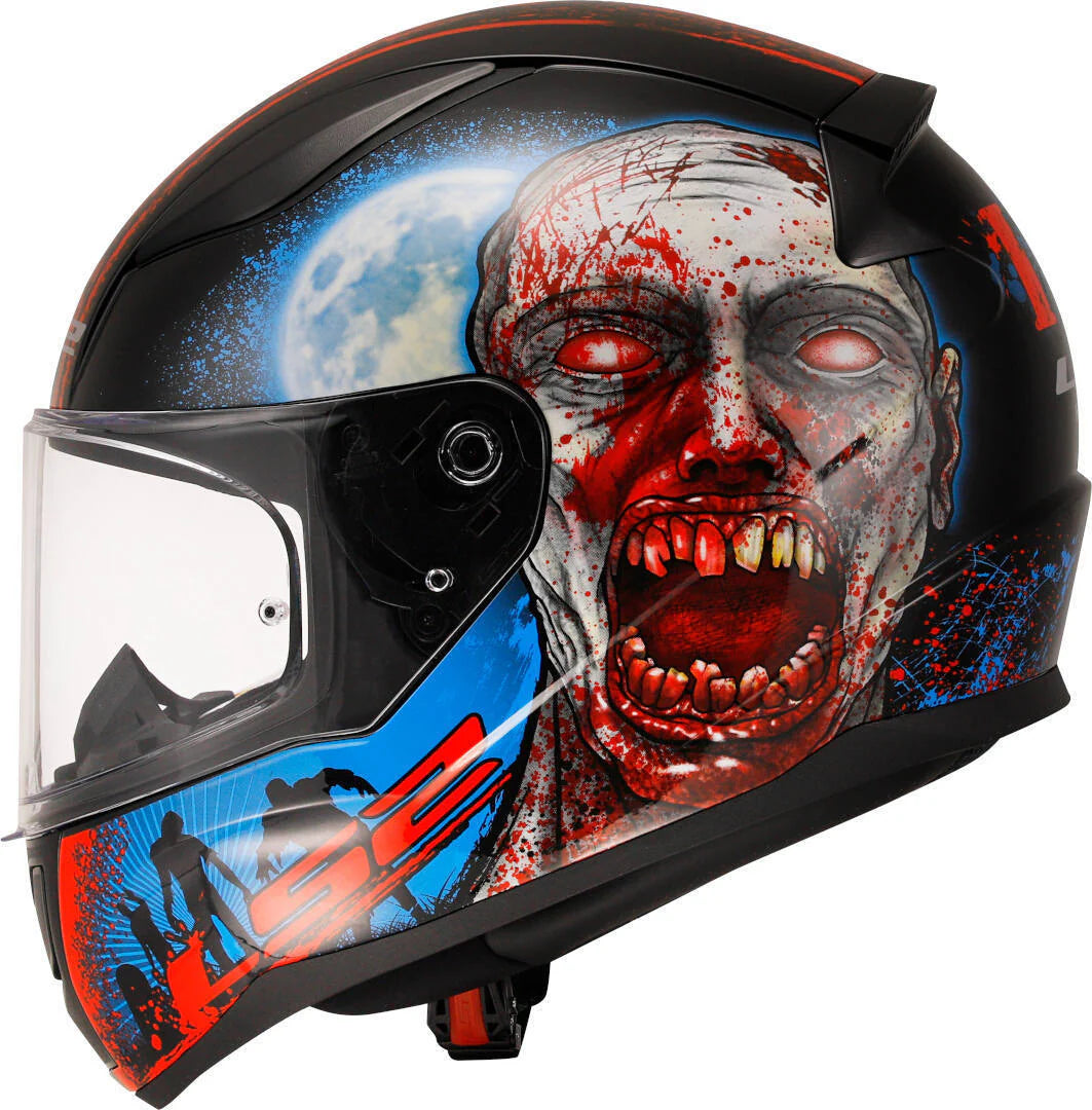 LS2 FF353 RAPID II ZOMBIE Moto Capacete Preto Vermelho-06