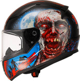 LS2 FF353 RAPID II ZOMBIE Moto Capacete Preto Vermelho-06