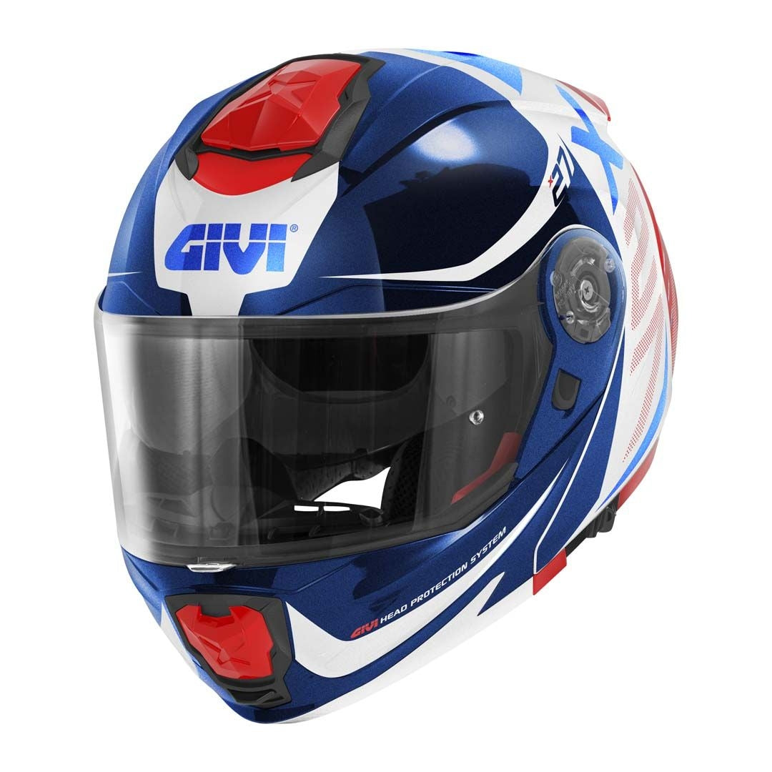 GIVI X. 27 DIMENSION MOTORCYCLE MODULAR HELMET WHITE BLUE RED – 1 – Maximomoto PT