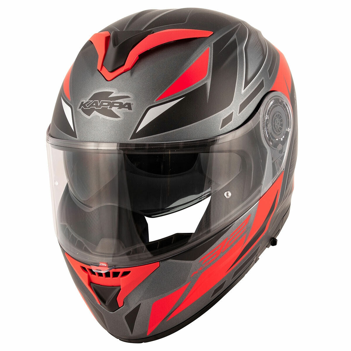KAPPA KV32 CAPACETE MODULAR FORTE ORLANDO TITÂNIO VERMELHO