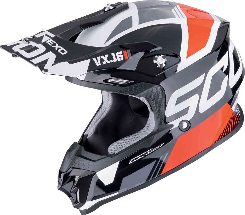 SCORPION VX 16 EVO AIR ANALOG Enduro Moto Casco Preto Rojo – 1 – Maximomoto PT