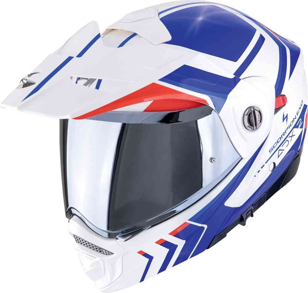 SCORPION ADX-2 LEWIS Adventure Motorcycle Casco Blanco Azul Rojo – 1 – Maximomoto PT