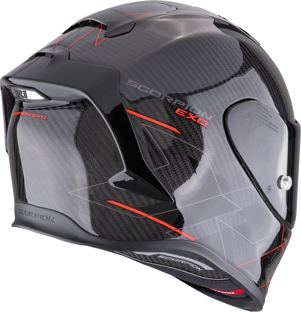 SCORPION EXO-R1 EVO CARBON AIR CYNERGY Integral Casco Preto Rojo – 2 – Maximomoto PT