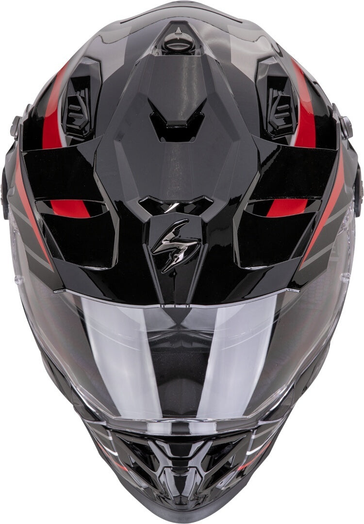 SCORPION ADF 9000 AIR FEAT Adventure Motorcycle Casco Negro Plata Rojo – 2 – Maximomoto PT