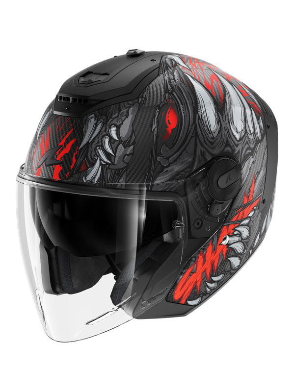 SHARK Rs Jet Carbon Shaytan Antracite Negro Matte Red Casco – 1 – Maximomoto PT