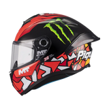 MT TARGO S PIQUERAS B5 GLOSS Moto Intrgral Capacete Vermelho Preto