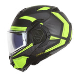 LS2 FF906 ADVANT MOTO CAPACETE MODULAR PRETO H-V AMARELO