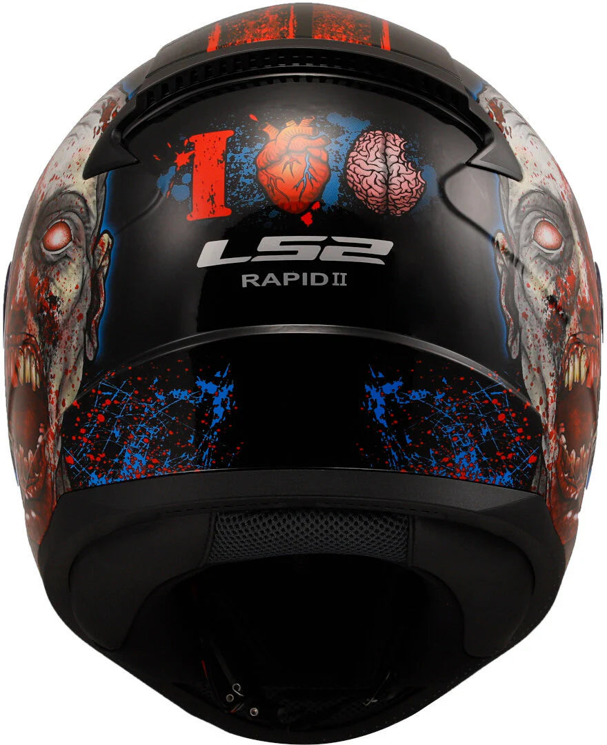 LS2 FF353 RAPID II ZOMBIE Moto Capacete Preto Vermelho-06