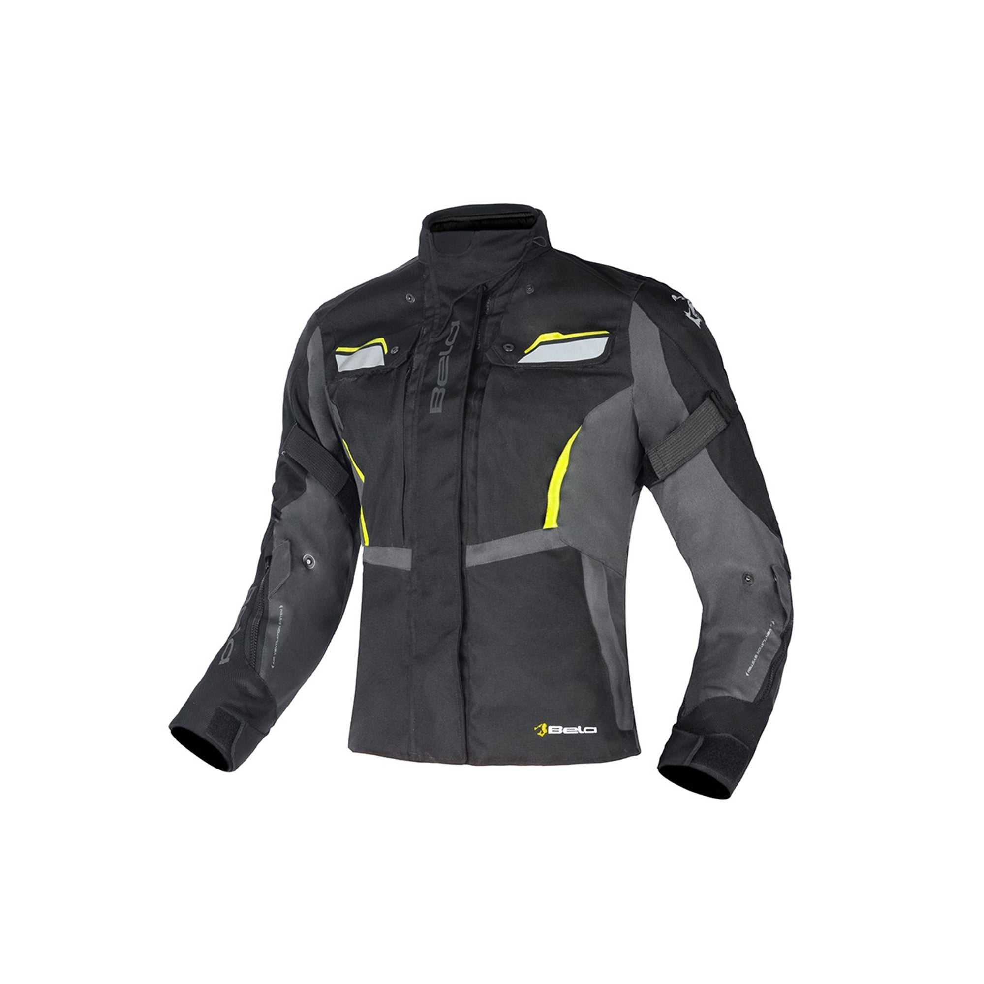 BELA HURRICANE 3 Em 1 Senhora Motocicleta Casaco Preto Cinzento Amarelo