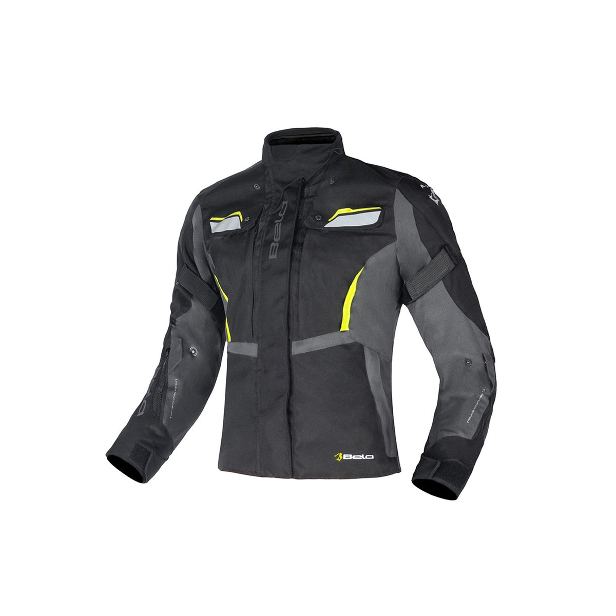 BELA HURRICANE 3 Em 1 Senhora Motocicleta Casaco Preto Cinzento Amarelo