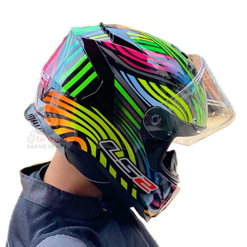 LS2 FF800 STORM POWER MATT BLACK RAINBOW – 5 – Maximomoto PT