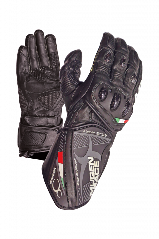 MUGENRACE NEPTUN Motocicleta Couro Luvas Pretas