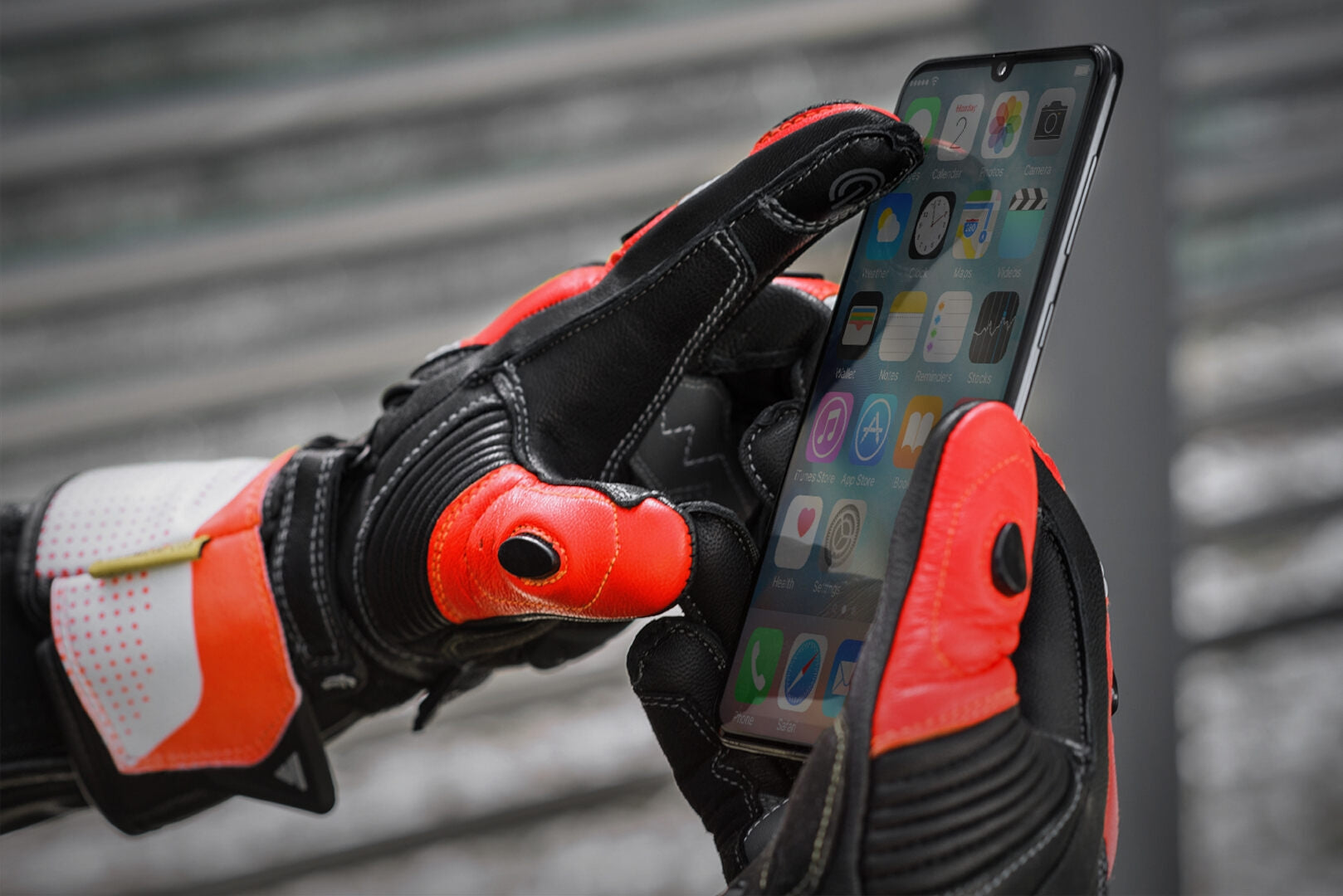 SHIMA STR-2 Moto Corrida Luvas Vermelha Fluo