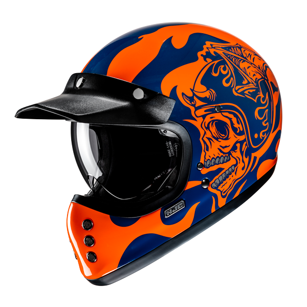HJC V60 FLAME MC27 Casco Integral De Motocicleta Estilo Vintage
